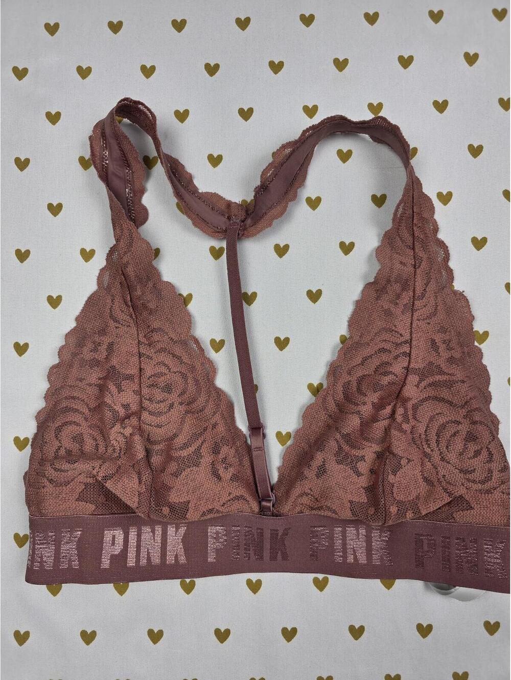 Victorias Secret Pink Racerback Lace Small Bralette Bra Top Tank